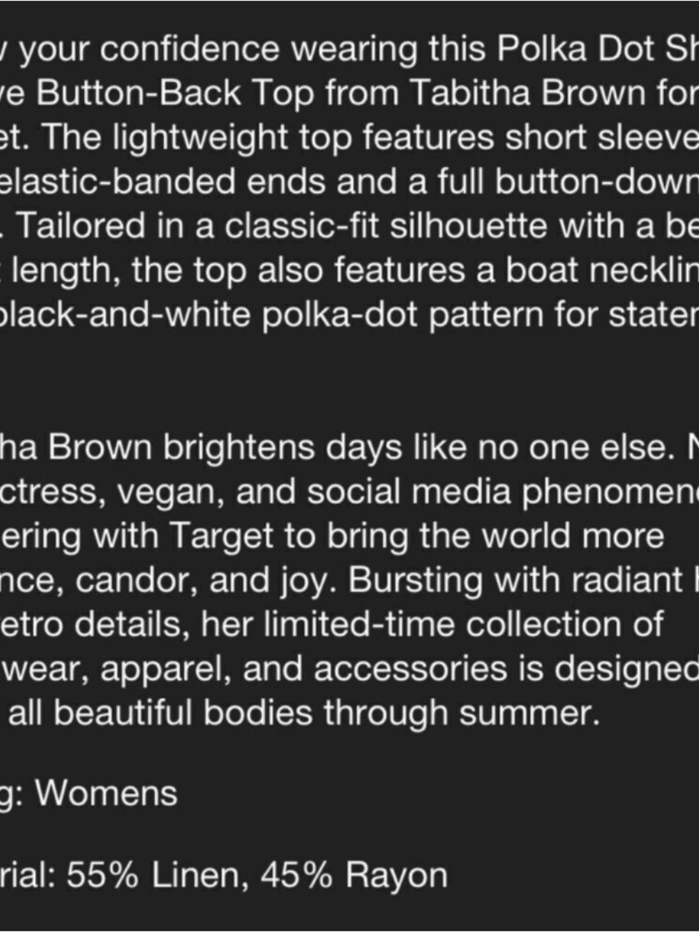 Tabitha Brown Black Dress with White Polka Dots - Picture 4 of 4